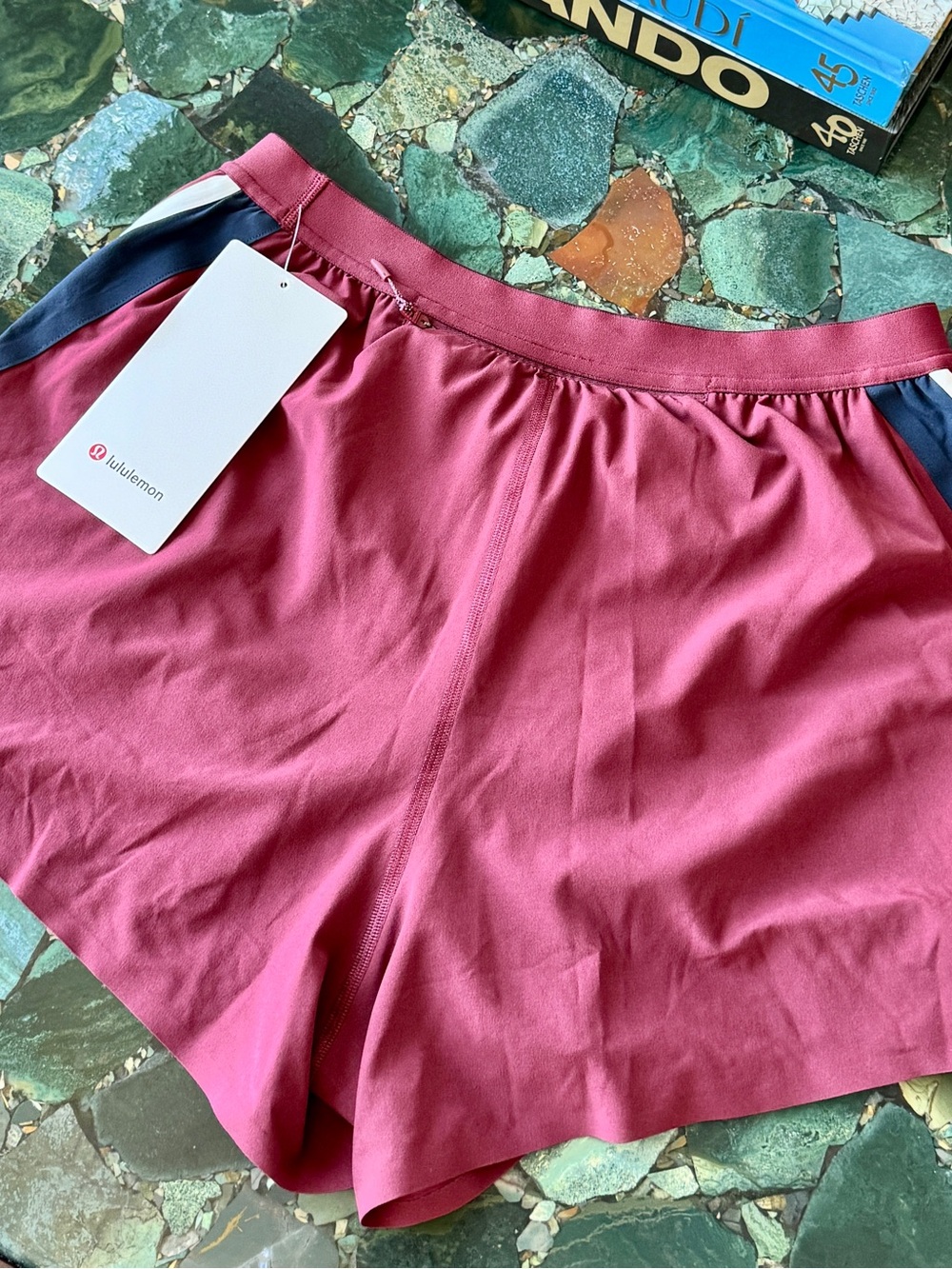 Lulu Lemon High-Rise Split Short 3"
Stripe - Burgundy - Picture 5 of 8